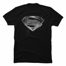 superman t shirt black and silver